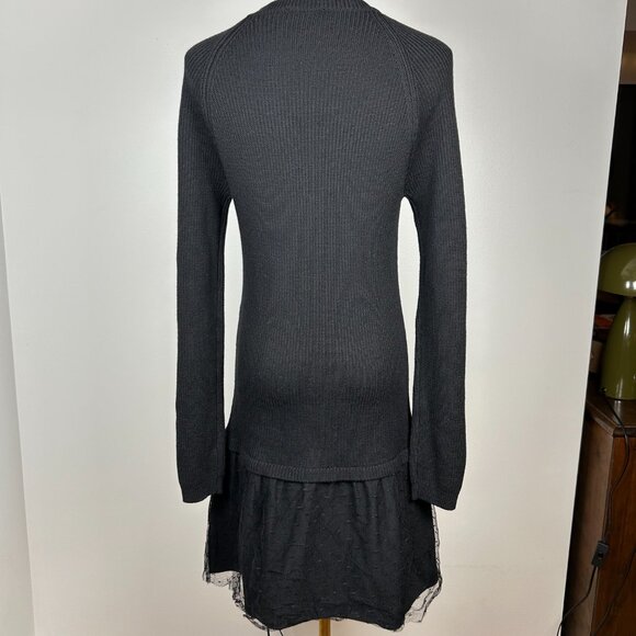 RED Valentino Virgin Wool Mini Dress with Lace Trim Size US Small - Picture 4 of 7